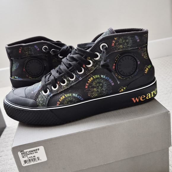 Stella McCartney Black Multicolor High-Top Sneakers - Picture 1 of 8